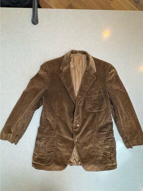 Vintage Polo Ralph Lauren Brown Corduroy Blazer with Horse Enamel Buttons